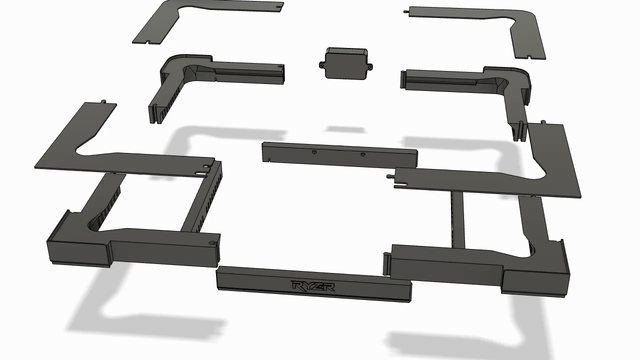 Ryzer LED controller — exploded and assembled views
